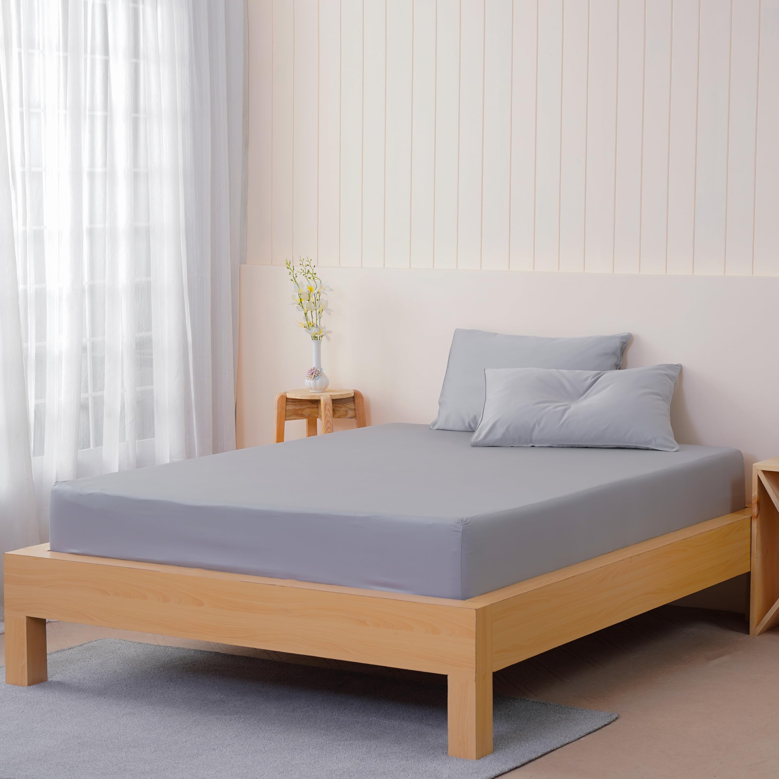 Sheet Story 100% Egyptian Cotton King Size Fitted Sheets, 41cm Deep Pocket, 400 Thread Count