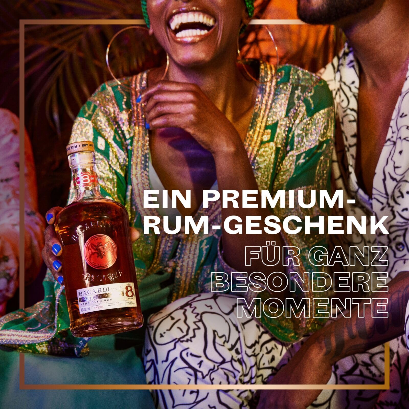 BACARDÍ Reserva 8 Jahre alter Premium Caribbean Rum, 40% Vol., 70 cl/700 ml, im Eichenfass gereifter Karibik-Rum, 8 Jahre unter karibischer Sonne gelagert, ideal als Geschenk