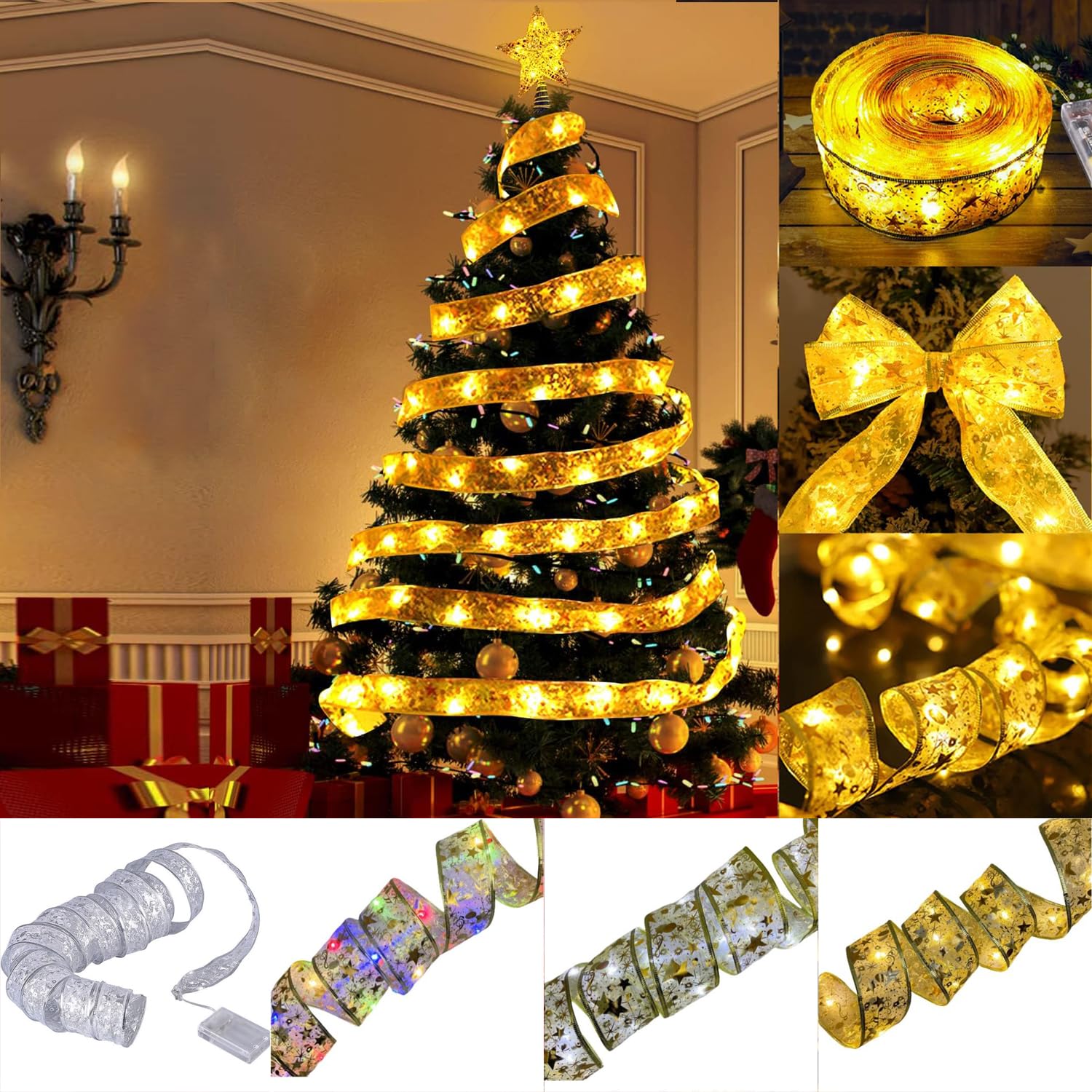 5 calcetines de Navidad personalizados con cinta de luz de Navidad, calcetines de Navidad con nombre bordado personalizado, calcetines de Navidad de 18 pulgadas grandes para colgar para niños