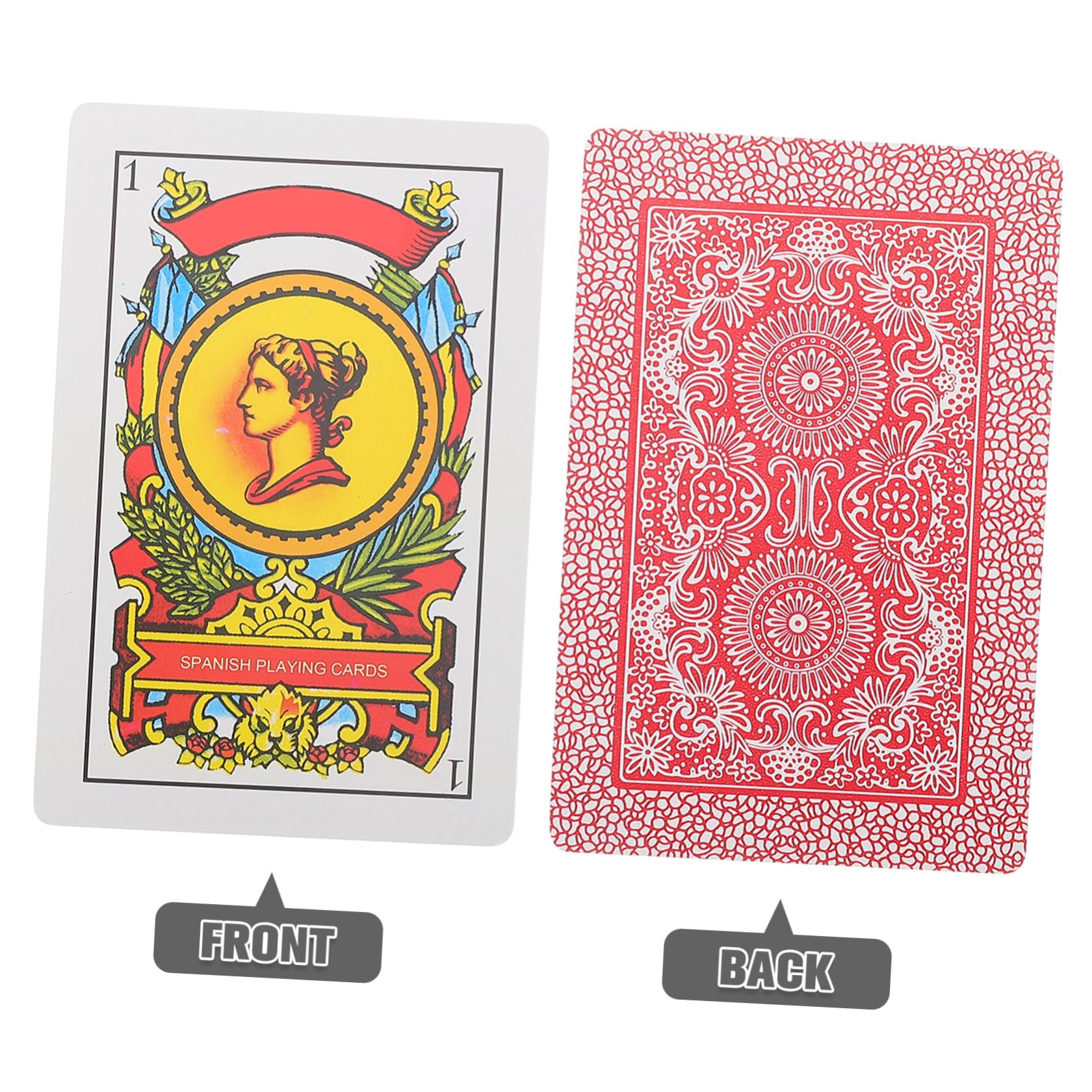 Operitacx 4 Pezzi Carte da Gioco Spagnole per Feste e Amici, Mazzo 1 Carta