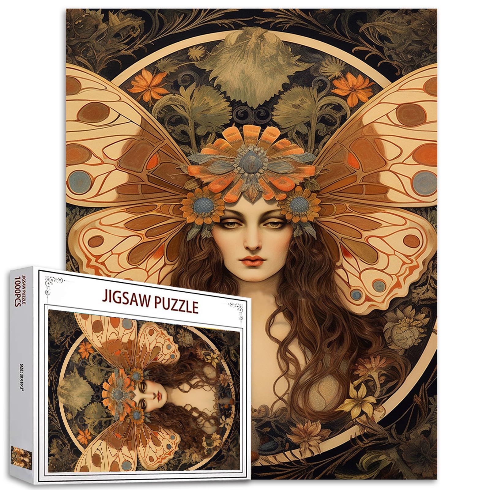 Tucocoo Watercolor Girl Jigsaw Puzzles for Adults 1000 Pieces, Koi Fish Blue Ocean Abstract Art Jigsaw Puzzle Colorful DIY Handwork Puzzles for Home Decoration, Family Puzzle Perfect for Game Nights — view 7