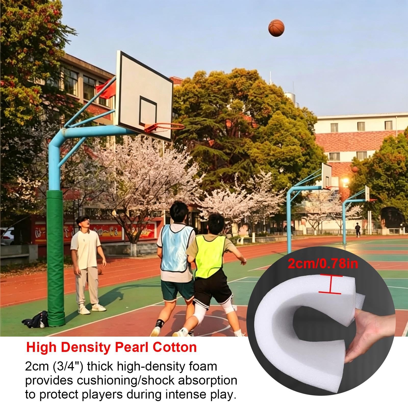 Protector Autoadhesivo para Poste de Baloncesto, Acolchado Envolvente