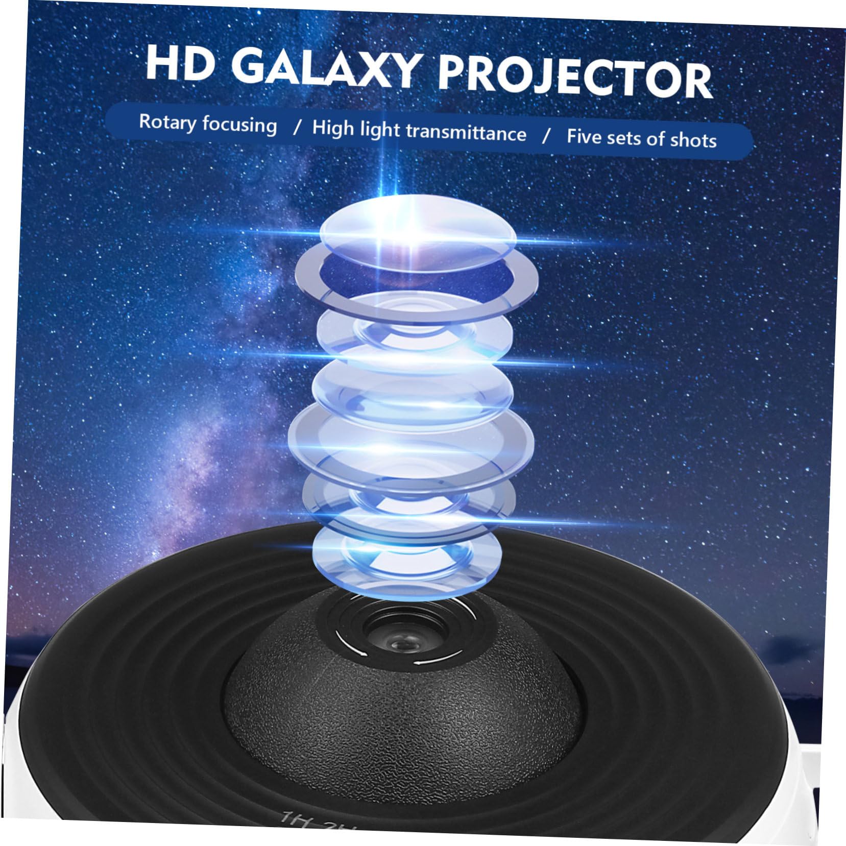 Housoutil Proyector de Estrellas de Nebulosa 1 Set Abs PC con Luz Nocturna | Rotación 360°, Silencio bajo 30 Db, 12 Discos y Cable Usb, Blanco
