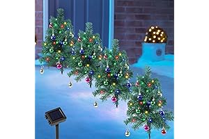 Juegoal Set of 4 Solar-Powered Lighted Christmas Trees