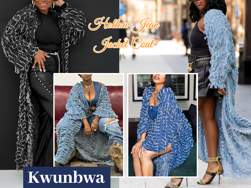 Cardigan Lungo In Denim Strappato NRTHYE Per Donna, Stile Kimono Oversize A Maniche Lunghe. Aperto Davanti, Copri Spolverino Invernale. Perfetto Per Un Look Casual, Sexy E Alla Moda. Taglie S/M/L.