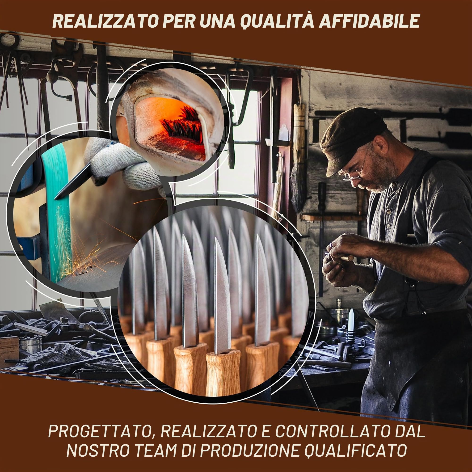 BeaverCraft C4 Coltello per Intaglio del Legno – Coltello Sloyd per Sgrossatura | Strumento per Intaglio di Cucchiai per Principianti e Professionisti