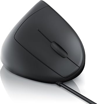 CSL - Vertical Ergonomic USB Mouse - Wired Optical Mouse TM137U - Mice with Ergonomic design - 5 Buttons - 1600dpi - prevention against mouse arm tennis elbow - For Laptop Desktop PC Computer Macbook