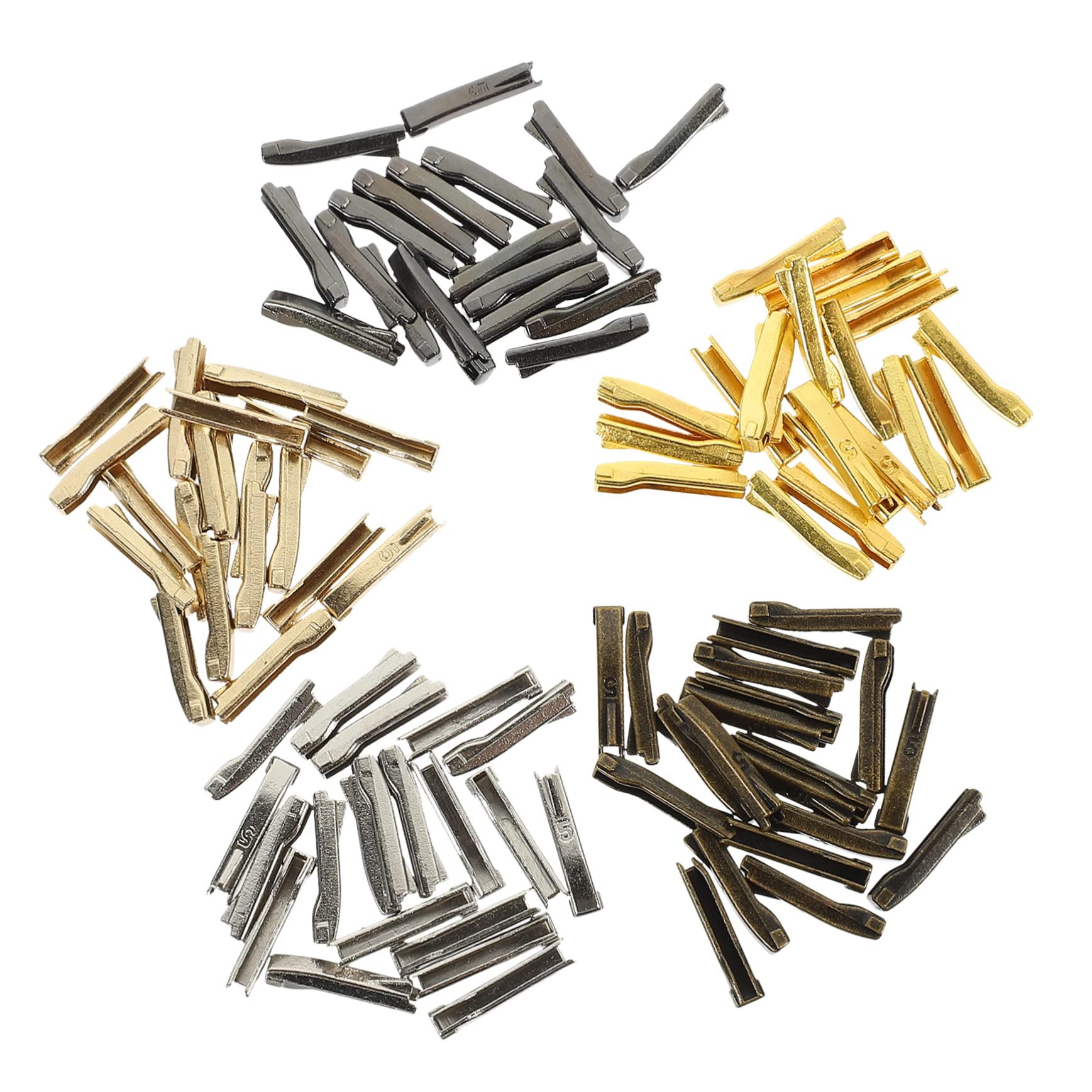 Lurrose 250pares Kit Tapones Para Cremalleras Repuestos Para Reparación De Cremalleras Accesorios De Costura Para Ropa y Bolsas Incluye Tapones Dorados