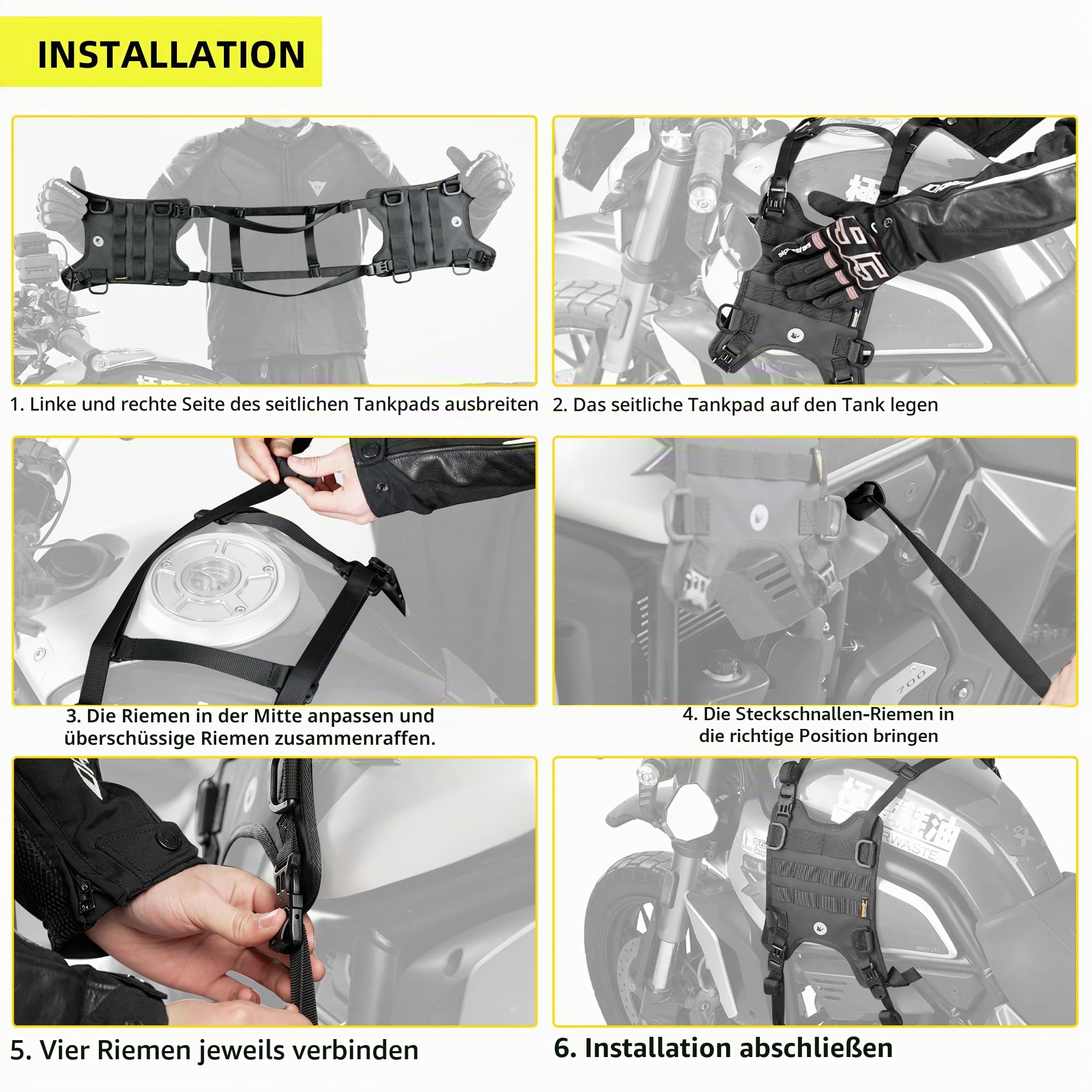 Rhinowalk Motorrad-Tank-Seitentasche Universal Satteltaschen Montagebasis