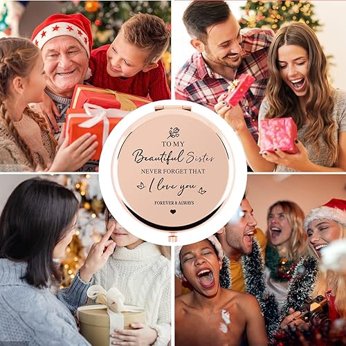 Miniatura 5 de Regalos para hermanas, regalos para mujeres, espejo de amistad inspirador con cita grabada, cumpleaños, día de San Valentín, graduación, Acción de
