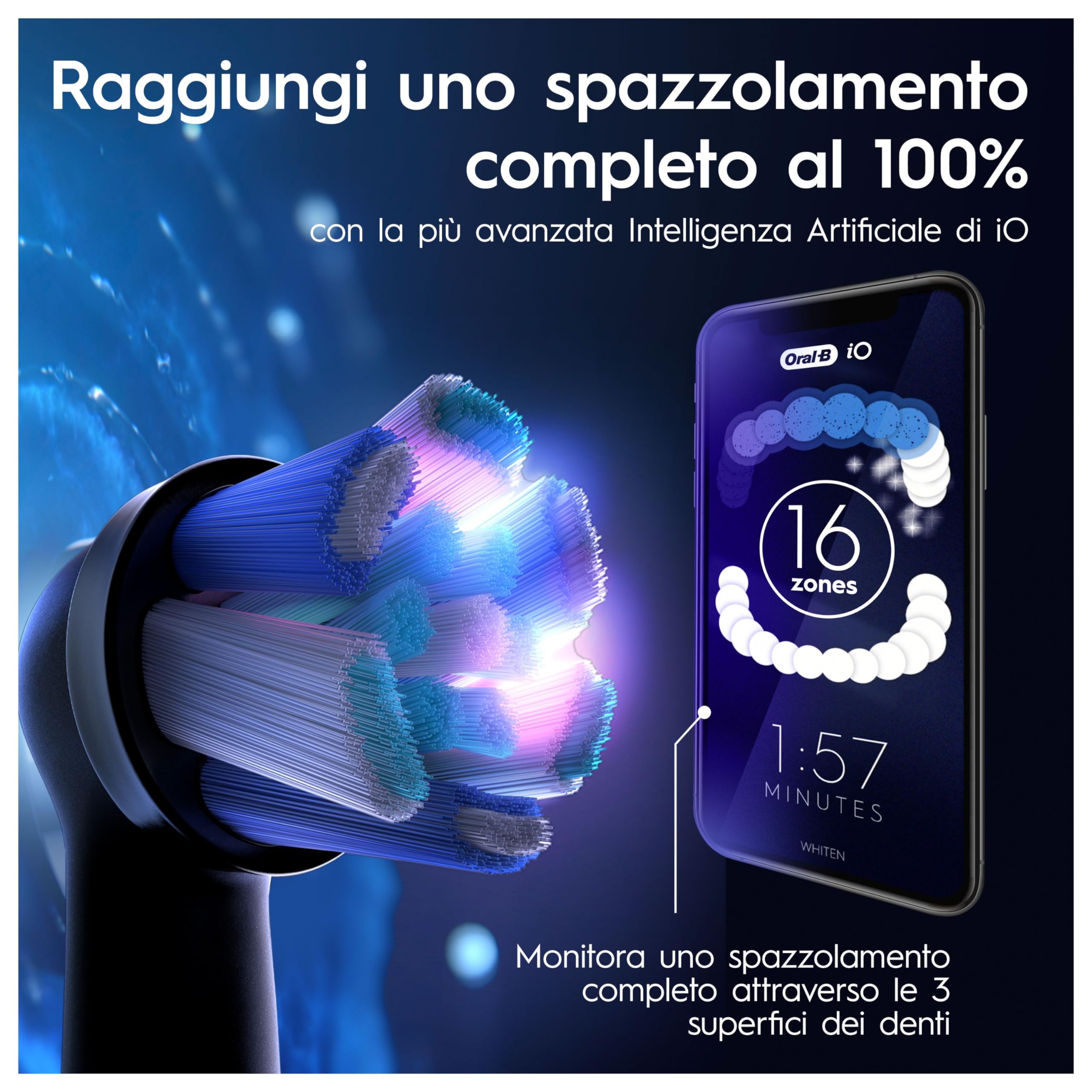 Oral-B Spazzolino Elettrico Ricaricabile iO 9 Bianco Ed. Speciale, 1 Testina di Ricambio, 1 Custodia Da Viaggio, 1 Astuccio Magnetico. 1 Spazzolino