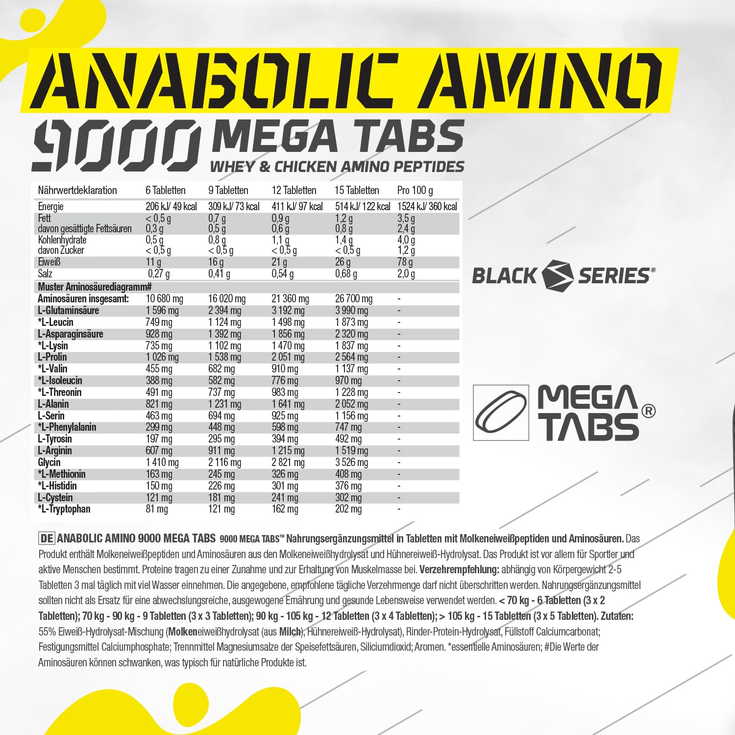 Olimp Anabolic Amino 9000 Mega Tabs, 300 Tabletten