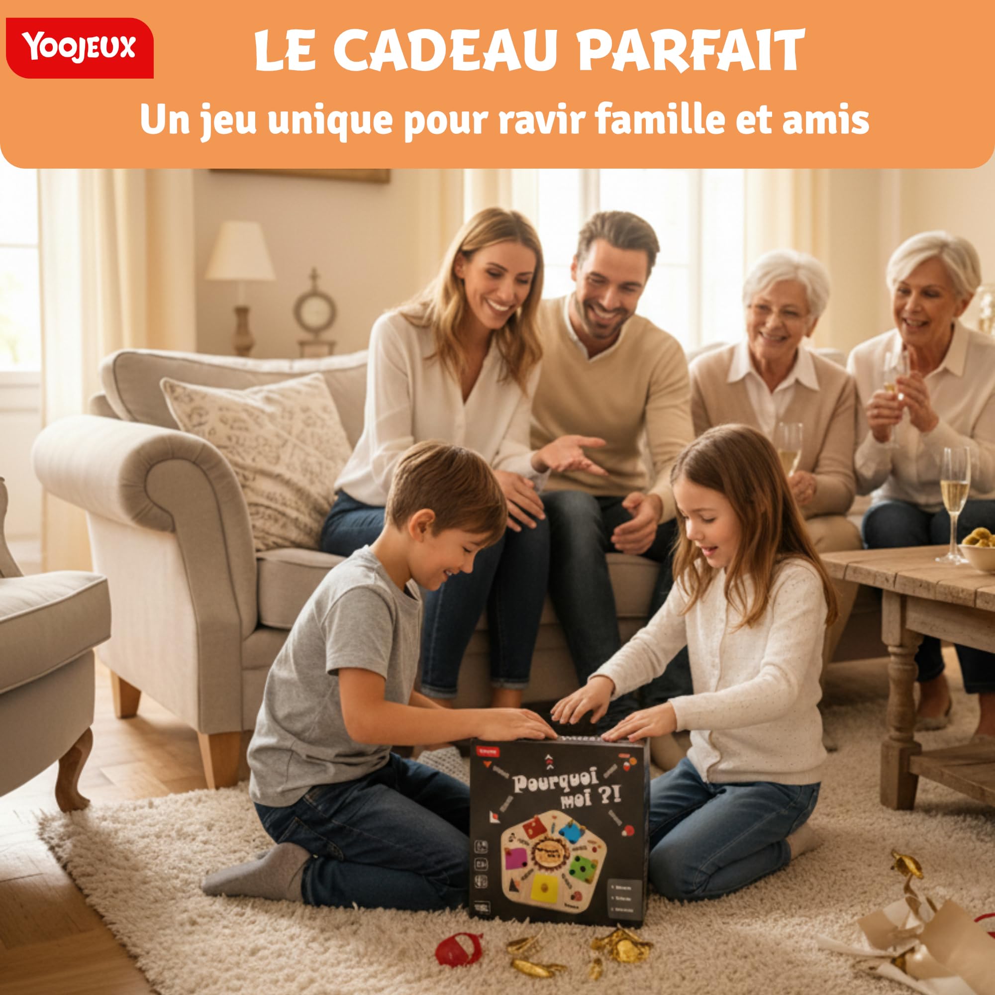 Pourquoi Moi - Jeu de société Cochon en Bois, 2 à 8 Joueurs | Jeu familial dès 4 ans, parties rapides de 5 à 15 minutes, coffret transportable pour l’apéro, les vacances et les soirées.