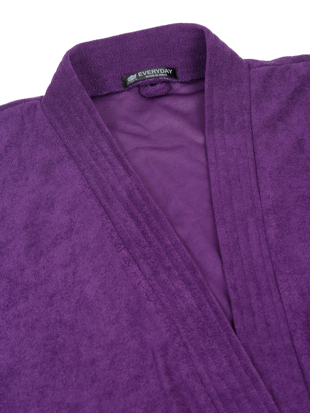 CREEVA Everyday Unisex Micro Terry Bathrobe Collection With kimono collar and 1 Pocket, 3/4 Sleeve Bath Robe Super Soft Light Weight - Indigo - Image 6 thumbnail