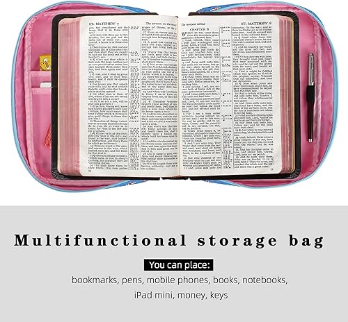 Miniatura 2 de Funda para la Biblia para mujeres con estampado de flores, funda para la Biblia, bolsa de la Biblia, funda de estudio para Biblia, fundas para