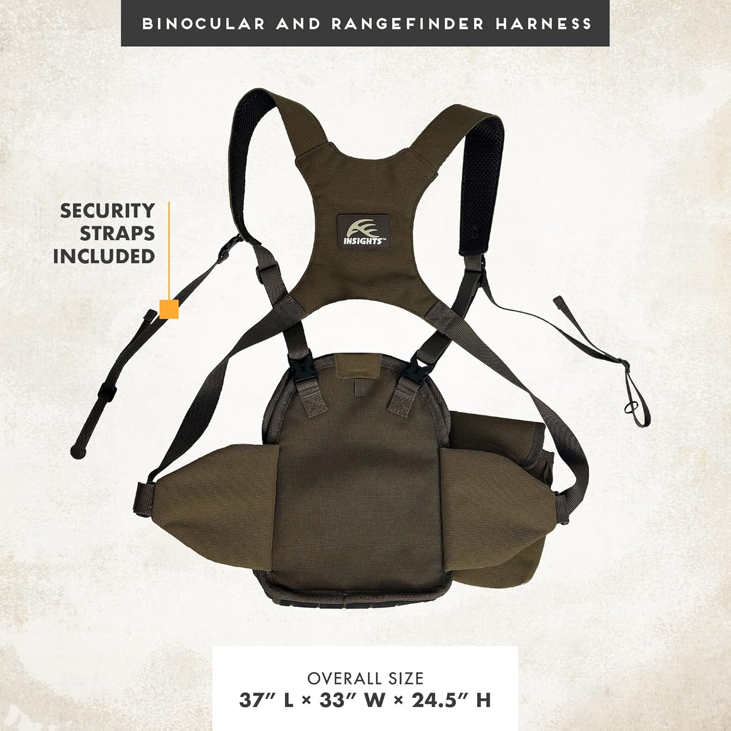 Insights Hunting by frogg toggs – Binocular and Range Finder Harness, Solid Elements Brown, One Size