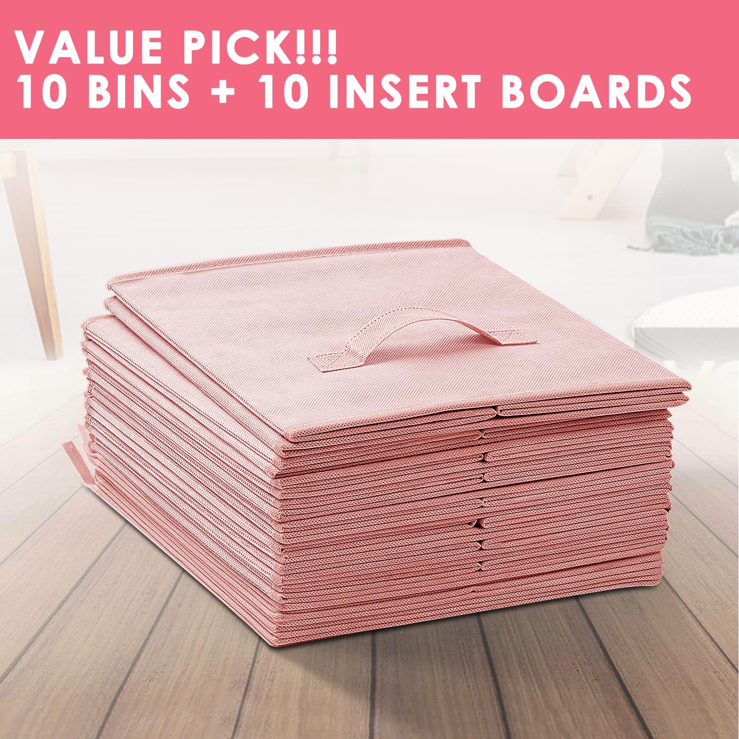 Best Pink Storage Bins 2026 for Closets and Cubes 2 Criusia Storage Cubes- 11 Inch Cube Storage Bins for Organizing Shelves - Nurser — product photo