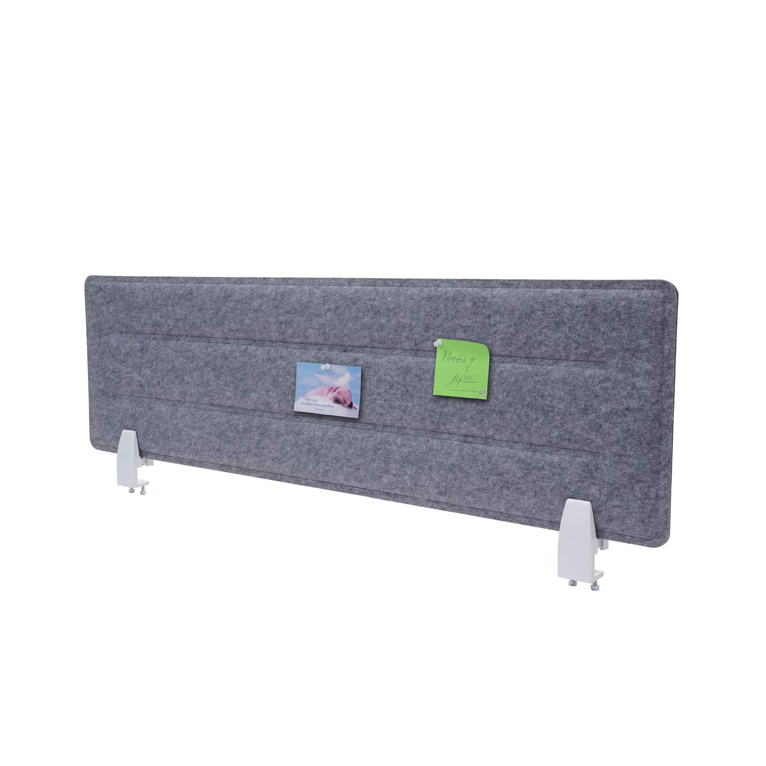Tischtrennwand HWC-G76 – Büro-Sichtschutz, doppelseitige Pinnwand, 30x100 cm, grau