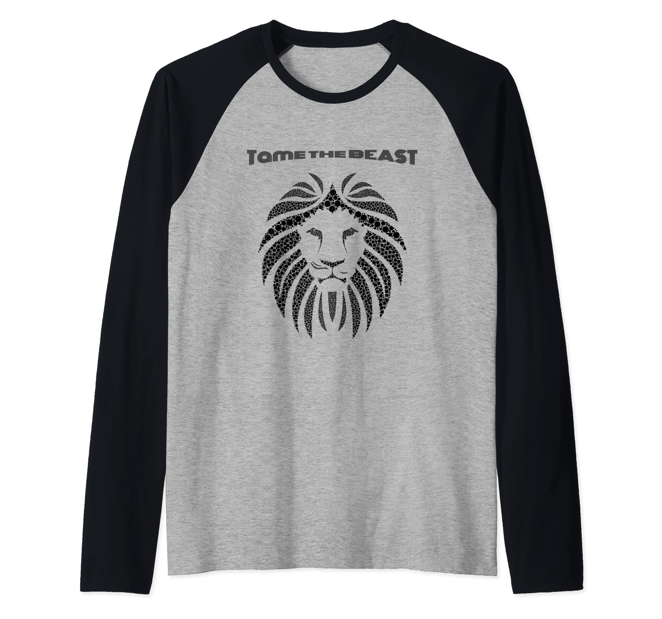 Tame the Beastlion lover big cat Raglan Baseball Tee