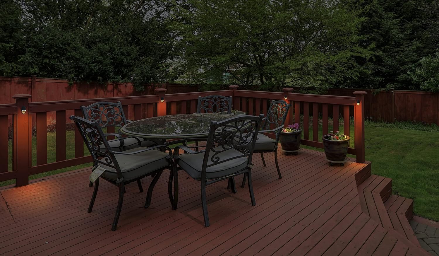 GKOLED 2-Pack Low Voltage LED Post Light, Outdoor Waterproof Landscape Deck Lights with 2W Integrated LED Chips, 9-15V AC/DC, 2700K, Die-cast Aluminum, Matte Black Powder Coated Finish