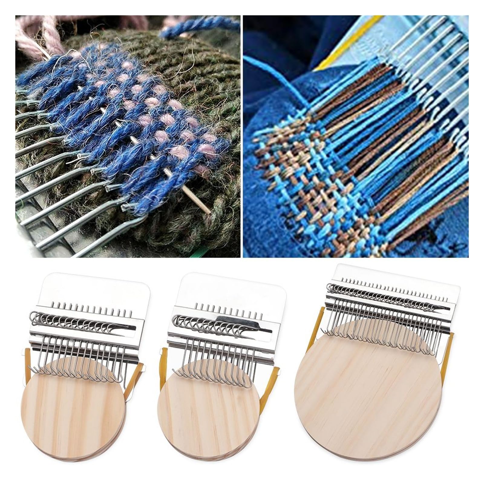 Yvxotrxnk Metal Darning Loom, przenośne ręczne narzędzie do tkania ubrań, zestaw "zrób to sam" z haczykami do skarpet i dżinsów, piękne narzędzie do szycia (28 haczyków)