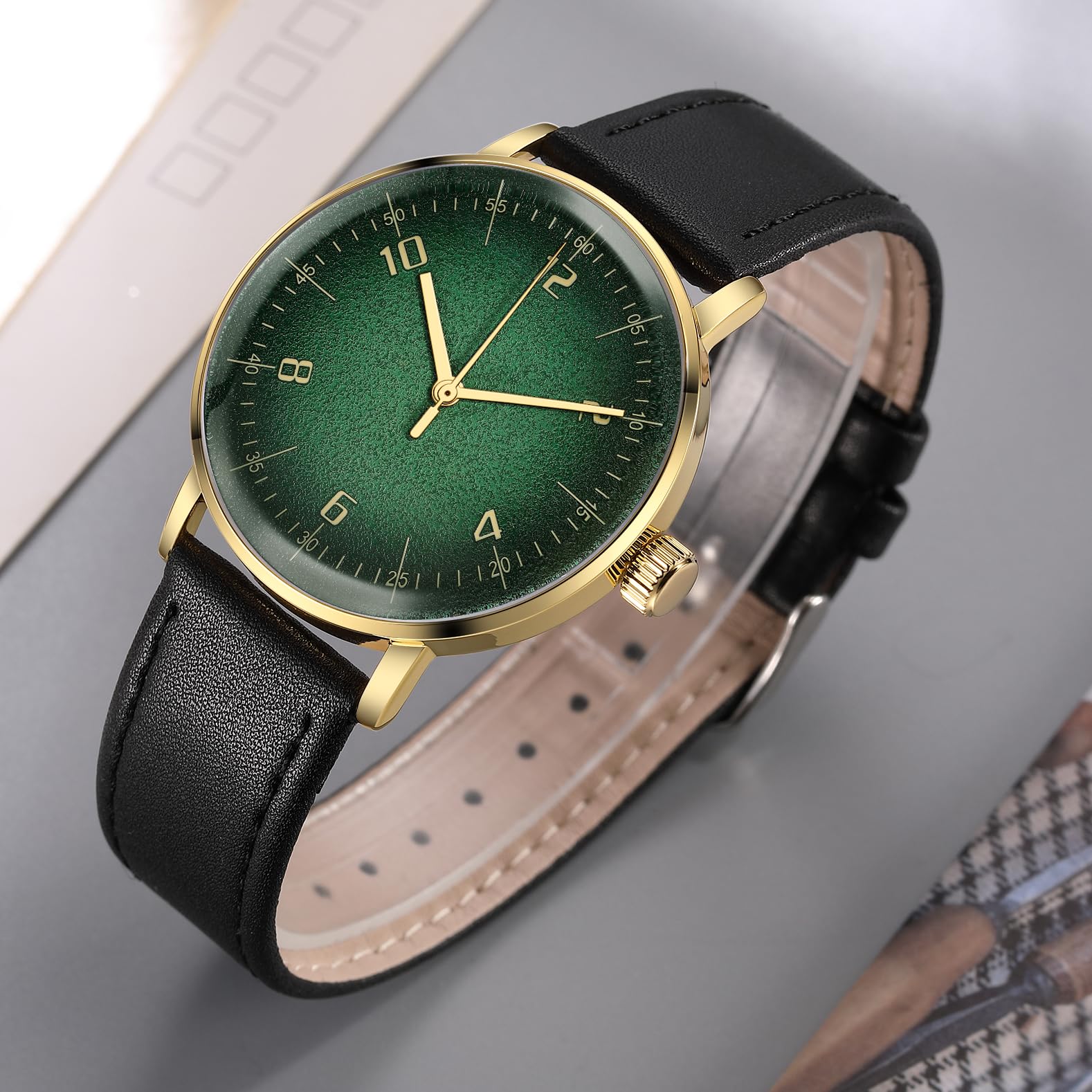 Boyarca Mechaniczny zegarek na rękę w stylu vintage z wypukłym szkłem do zegarka, swobodny i minimalistyczny ręcznie nakręcany mechaniczny zegarek dla mężczyzn i kobiet