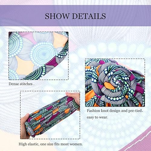 Miniatura 6 de 6 diademas para mujeres negras, turbantes africanos para mujeres, nudo de flores, gorro preatado