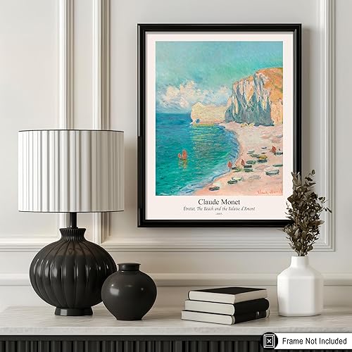 Miniatura 3 de Poster Master Póster vintage de Claude Monet, impresión retro de la playa y la falaise d'Amont, arte impresionista, arte étretat, arte de pintura
