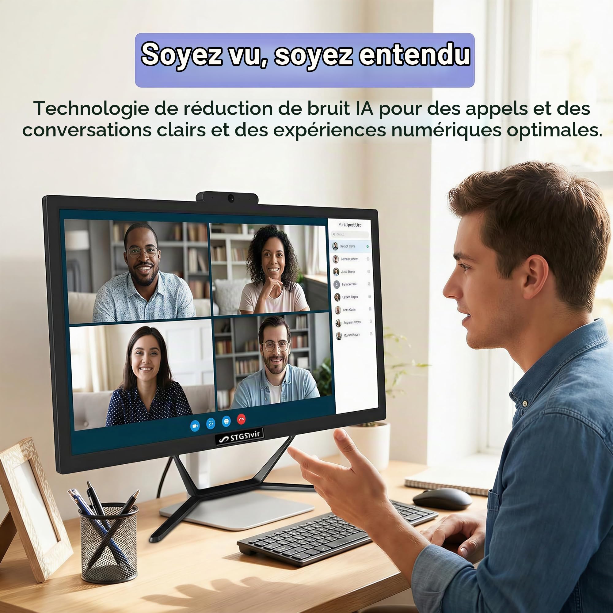 STGsivir Ordinateur Tout en Un, Écran 24" FHD, Core i7, 16G RAM, 512G SSD