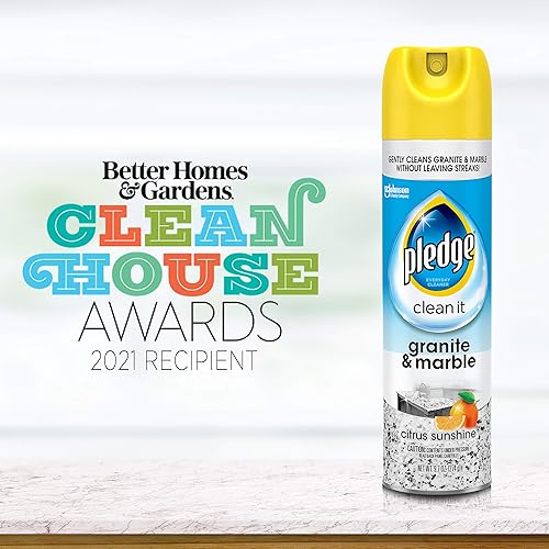 Miniatura 3 de Pledge Spray limpiador de granito y mármol, brillo cítrico solar, 1 aerosol, 9.7 onzas