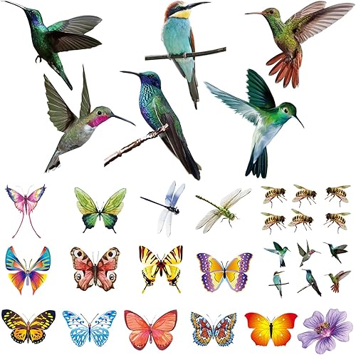 32 adhesivos extra grandes de mariposa de colibrí para ventana calcomanías de decoración de ventana anticolisión calcomanías estáticas decorativas
