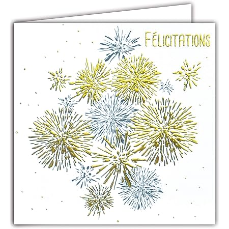 Afie 201 Carte Carree Argentee Felicitations Pour Tout Heureux Evenement Naissance Bebe Bapteme Mariage Pacs Fiancailles Emmenagement A 2 Deux Couple Famille Amazon Fr Fournitures De Bureau