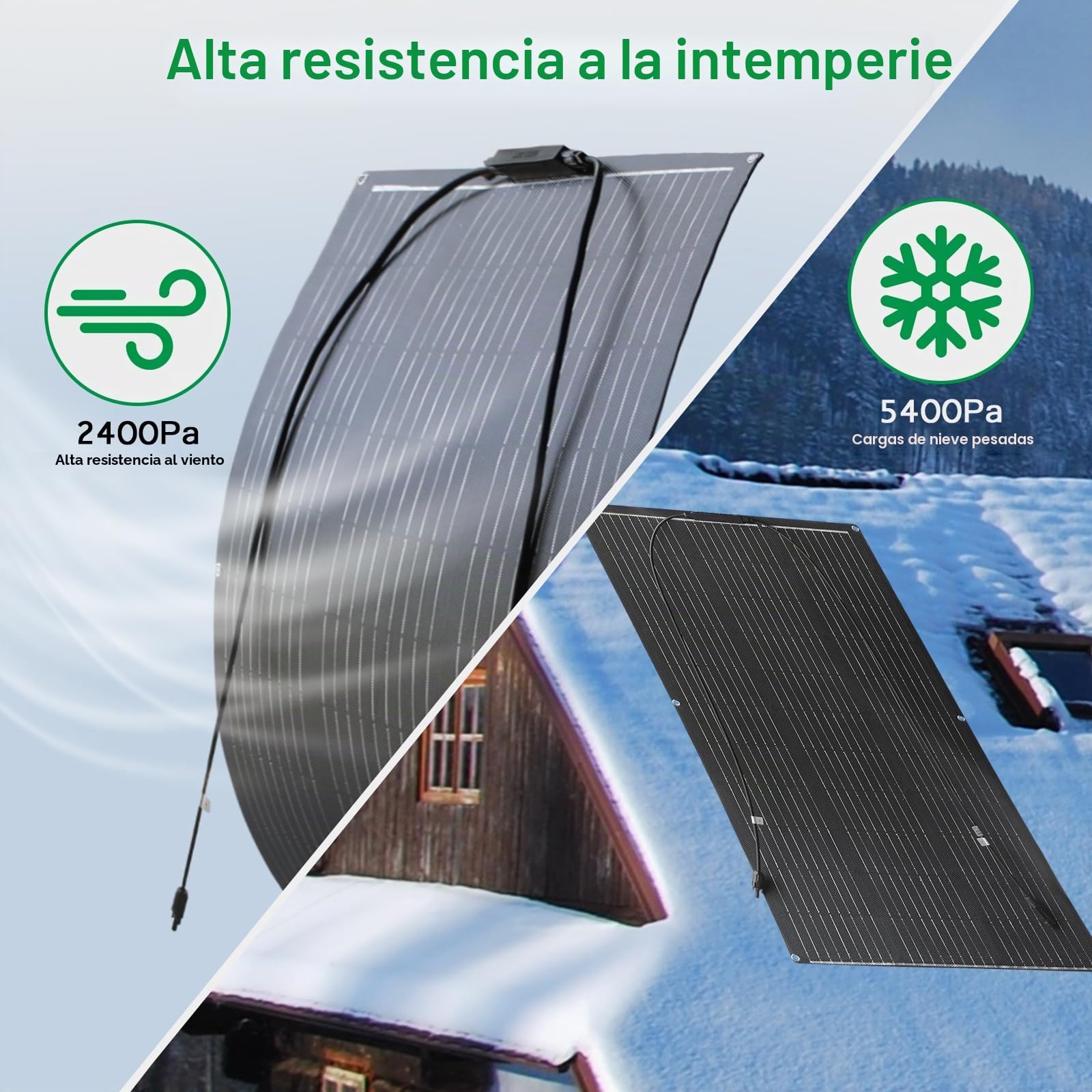 Las lámparas solares monocristalinas flexibles de 100W son fáciles de instalar paneles solares y son adecuadas para barcos, yates, campings, bosques y techos.