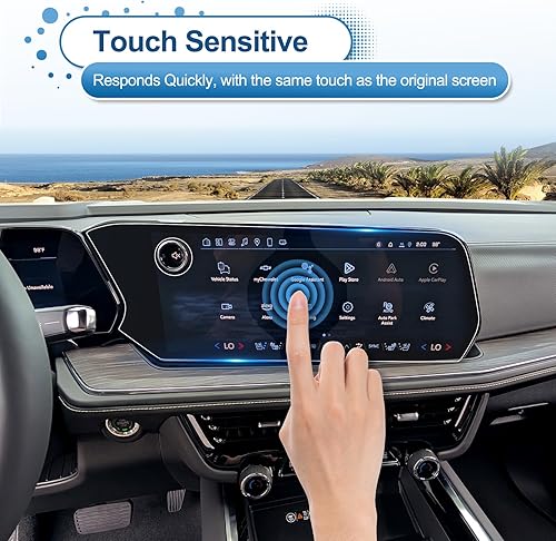 Vista 17 de Protector de pantalla Coleya 2021-2025 2026 Tahoe para Chevrolet Tahoe (asiento trasero de 12.6 pulgadas), vidrio templado 9H 2023 2024 2025