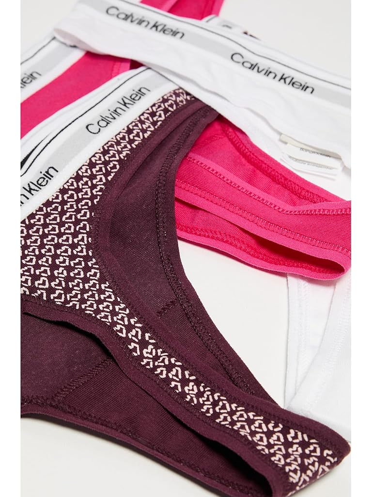 Pink Calvin Klein Modern Logo Thong 3-Pack