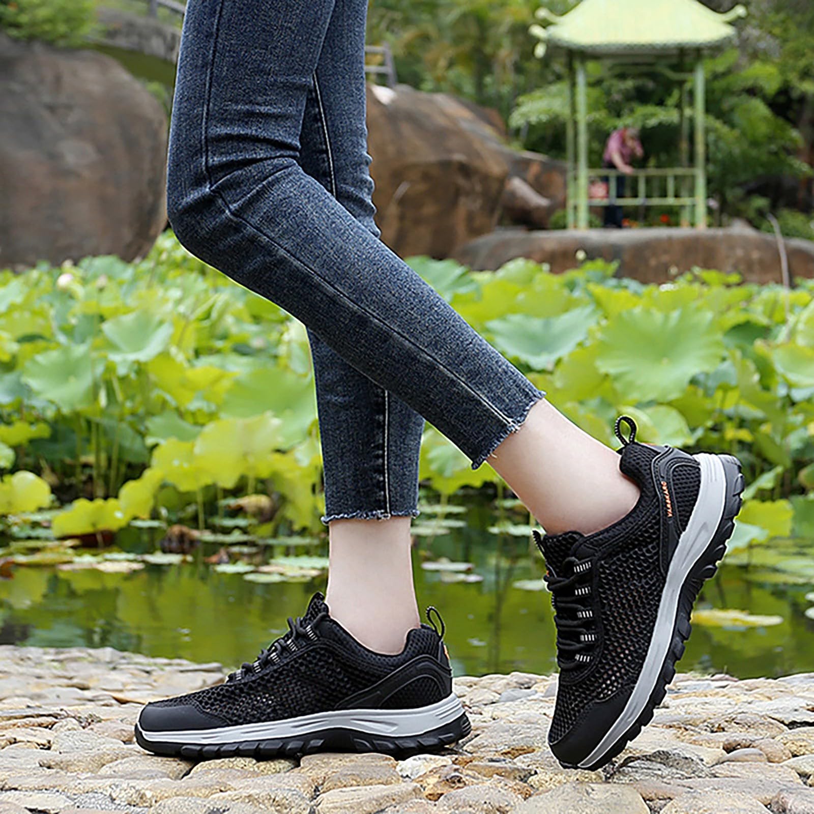 Scarpe Ginnastica Donna Pianta Larga Sneakers Platform Donna Comode | Scarpe Ginnastica in Rete Traspirante per Attivita Esterne Calzature Atletica Concezione Ergonomica Fibra Ecologica