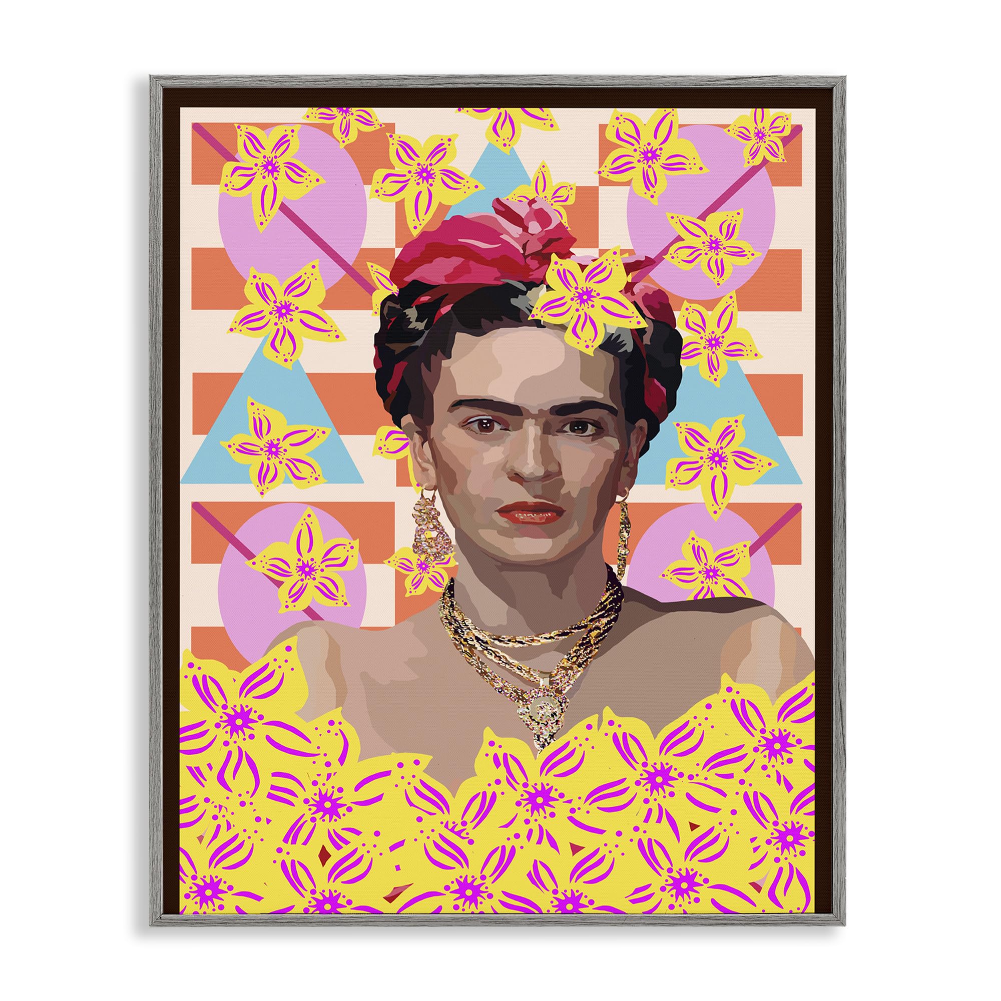 Frida's Floral Journey cadre blanc de Lynnda Rakos pour Stupell Industries 50x40 cm