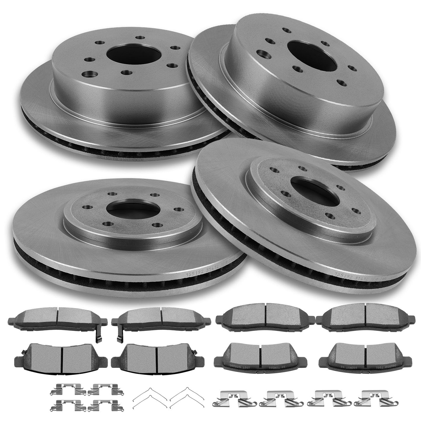 SCITOO 31412 D1094-8200 31410 D1100-8206 Brake Kits 8 x Brake Pads & 4 x Brake Rotors Fit For Nissan For Frontier 2005-2019,For Nissan For Xterra 2005