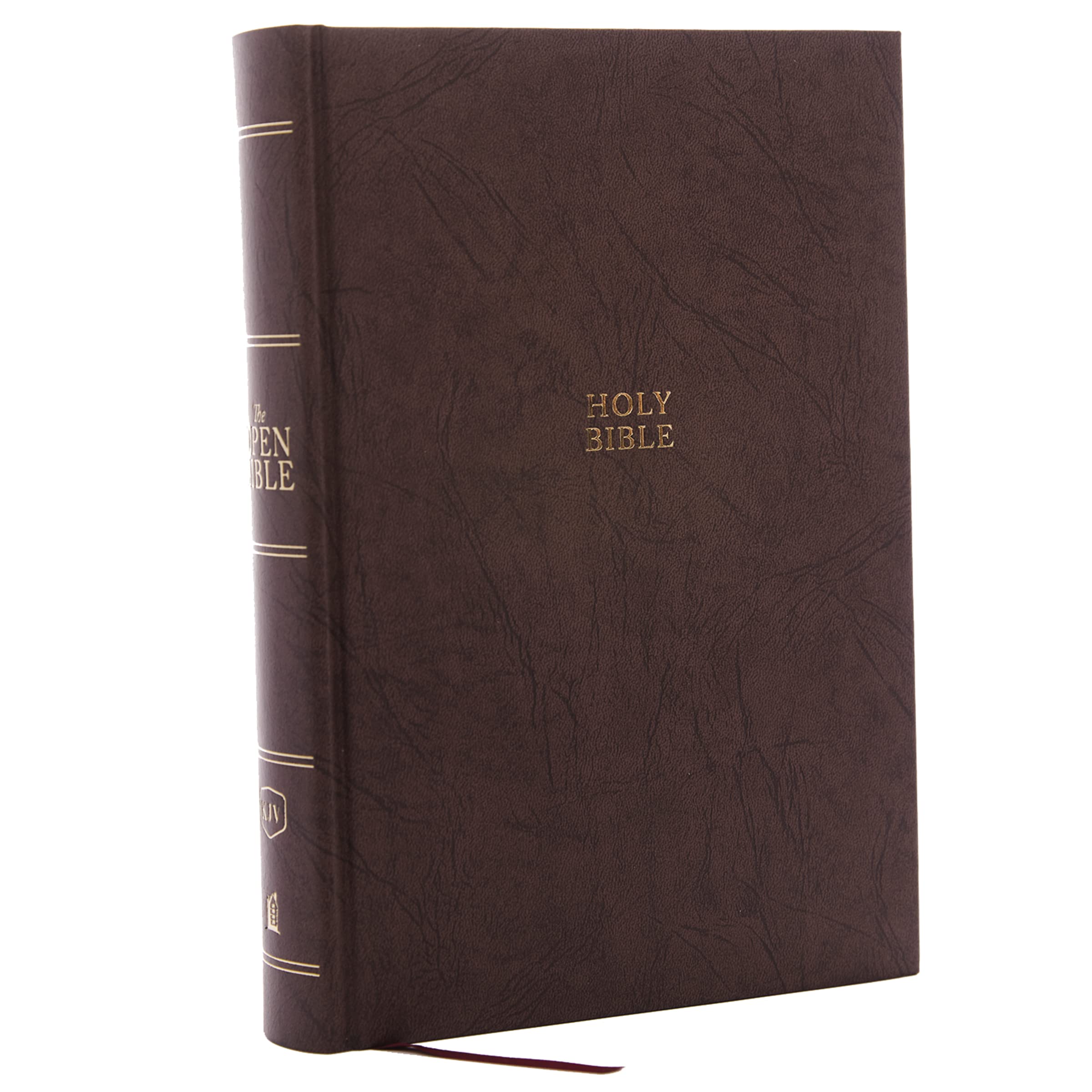 The KJV Open Bible: Complete Reference System, Brown Hardcover, Red Letter, Comfort Print: King James Version Hardcover – August 6, 2019