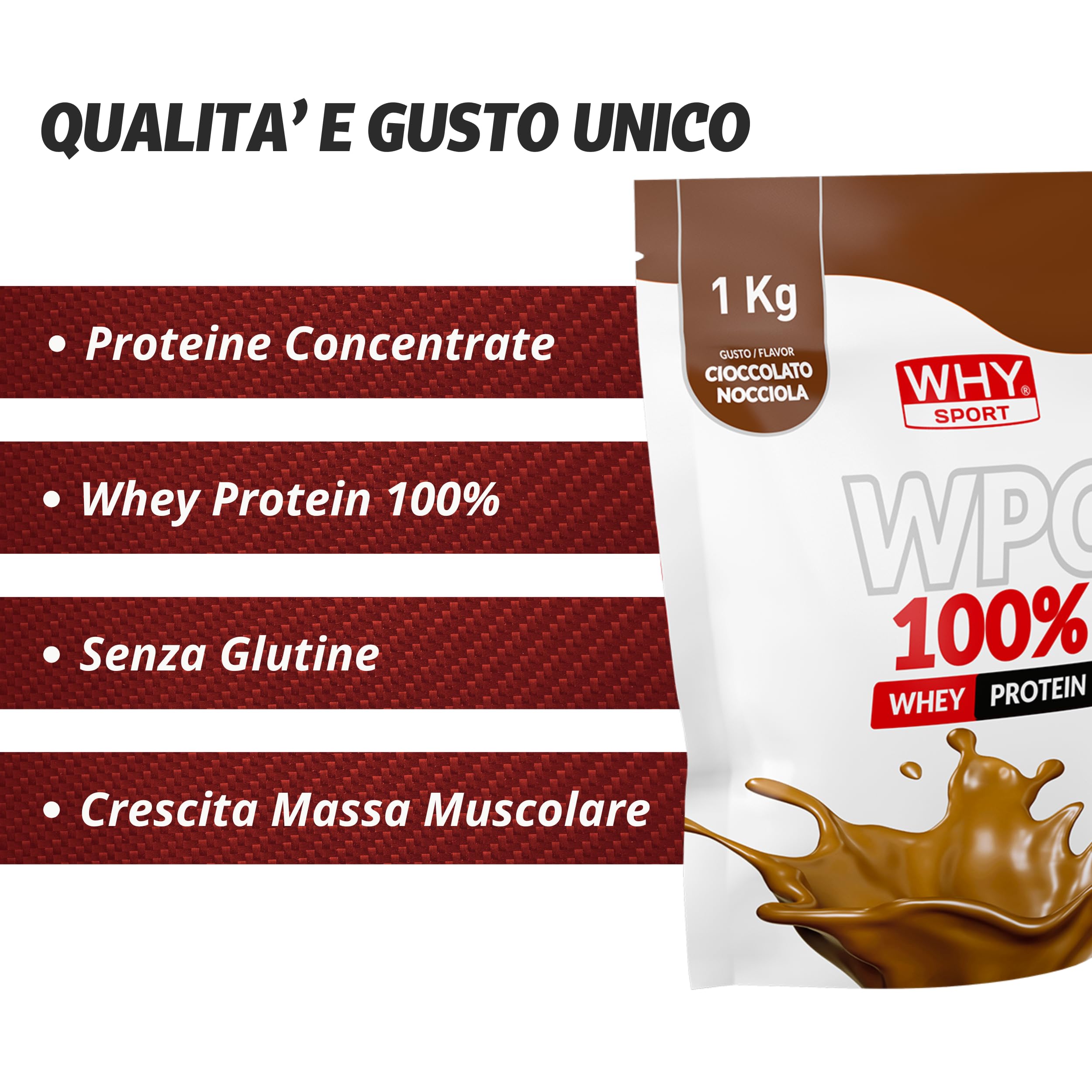 WHY SPORT WPC 100% WHEY PROTEIN 1 KG Choco Nut
