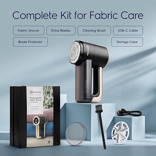 Miniatura 6 de Afeitadora de tela recargable Electrolux Removedor de pelusa de 3 velocidades para ropa y muebles Elimina la pelusa y las bolitas Afeitadora de