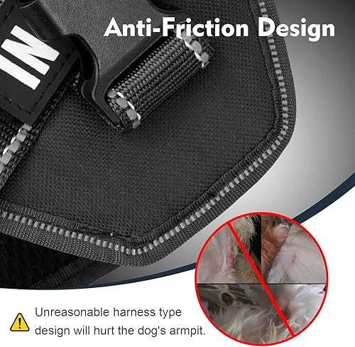 Miniatura 4 de WOCUME - Arnés anti tirones ajustable con cinta reflectante 3M, arnés de entrenamiento transpirable con asa para mejor control de perros grandes