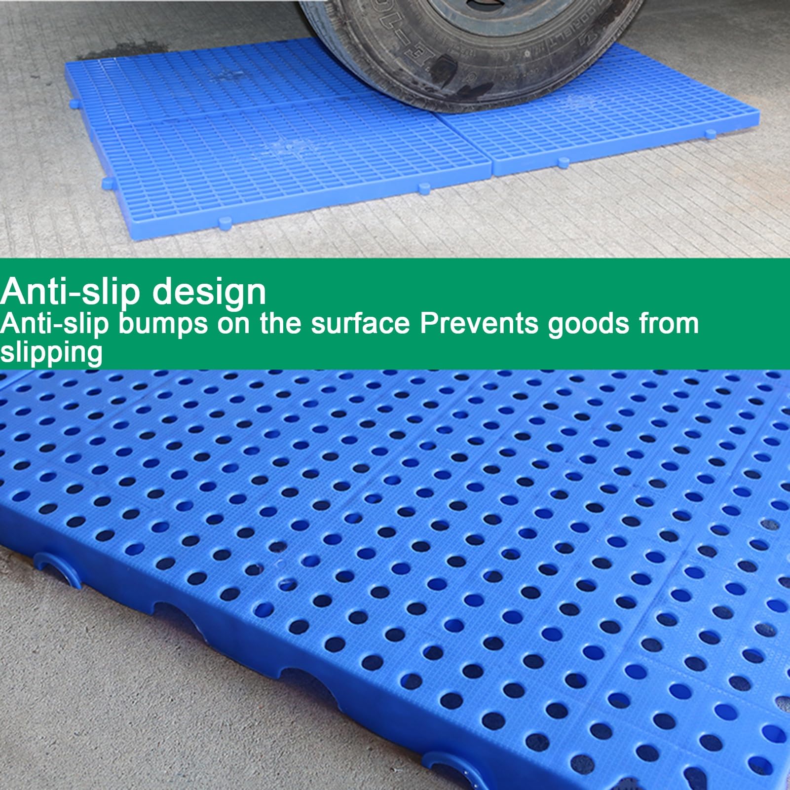 Pallet in Plastica, Pallet Leggero HDPE Pallet Antiscivolo per Magazzini, Depositi E Altri Ambienti Industriali(Nero,60x40x5cm)
