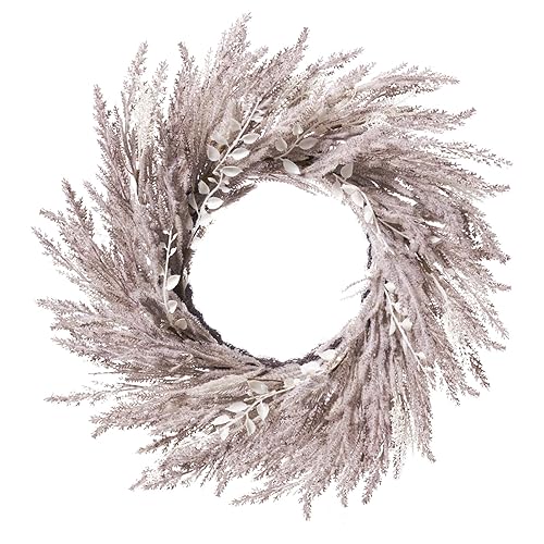 DN DECONATION Fall Wreath for Front Door, 24 Inch Beige