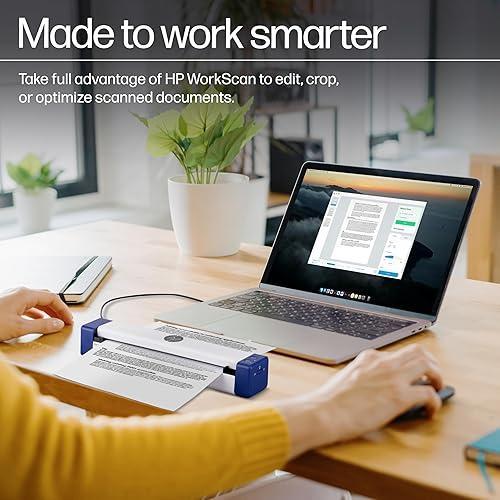 Miniatura 7 de HP Escáner de documentos portátil PS100W Escáner digital simple, compacto, portátil, inalámbrico, de 1 cara para el hogar y la oficina Recargable,