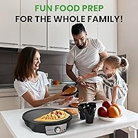 Vista 8 de Nutrichef Electric Crepe Maker Pan & Griddle - 12 Inch Nonstick Cooktop, LED Indicators & Adjustable Temperature Control, Includes Spatula, Batter