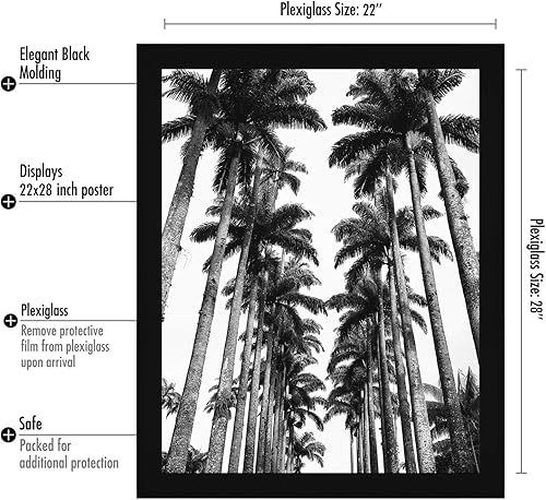 Miniatura 9 de Americanflat - Marcos para póster de madera industrializada Epic Collection, portarretratos anchos de 22 x 28 pulgadas con plexiglás pulido, para