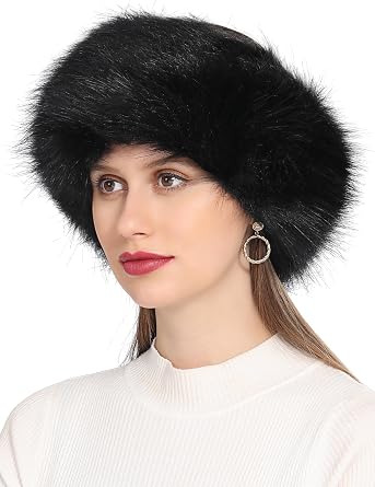 Rulala Fancy Faux Fur Headband for Women Winter Earwarmer Earmuff with Elastic