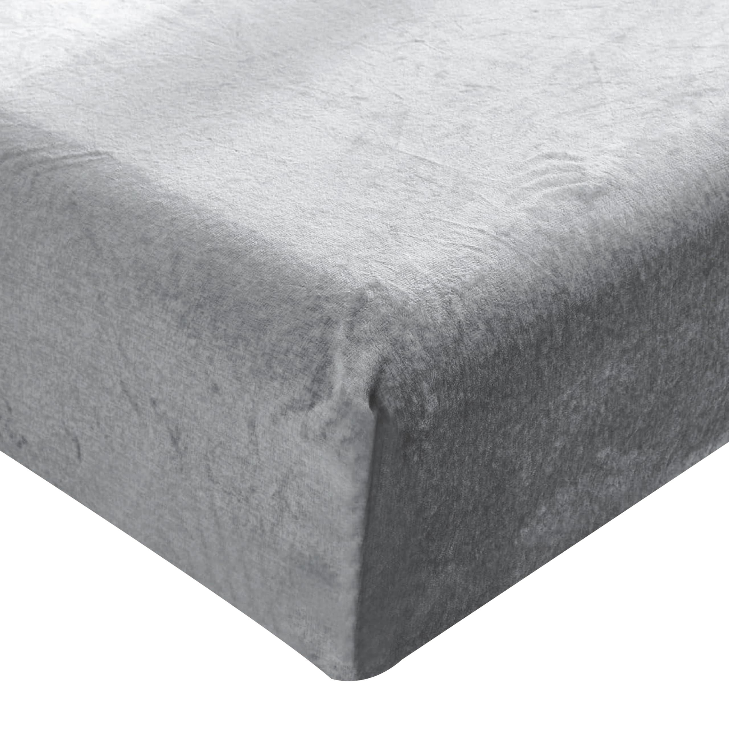 EV DEKOR®Teddy Fleece King Grey Plain Fitted Sheet Bedsheet -Super-Soft Thermal Warm 100% Polyester Fabric -Bottom Sheet - Double Bed cosy Bedsheets