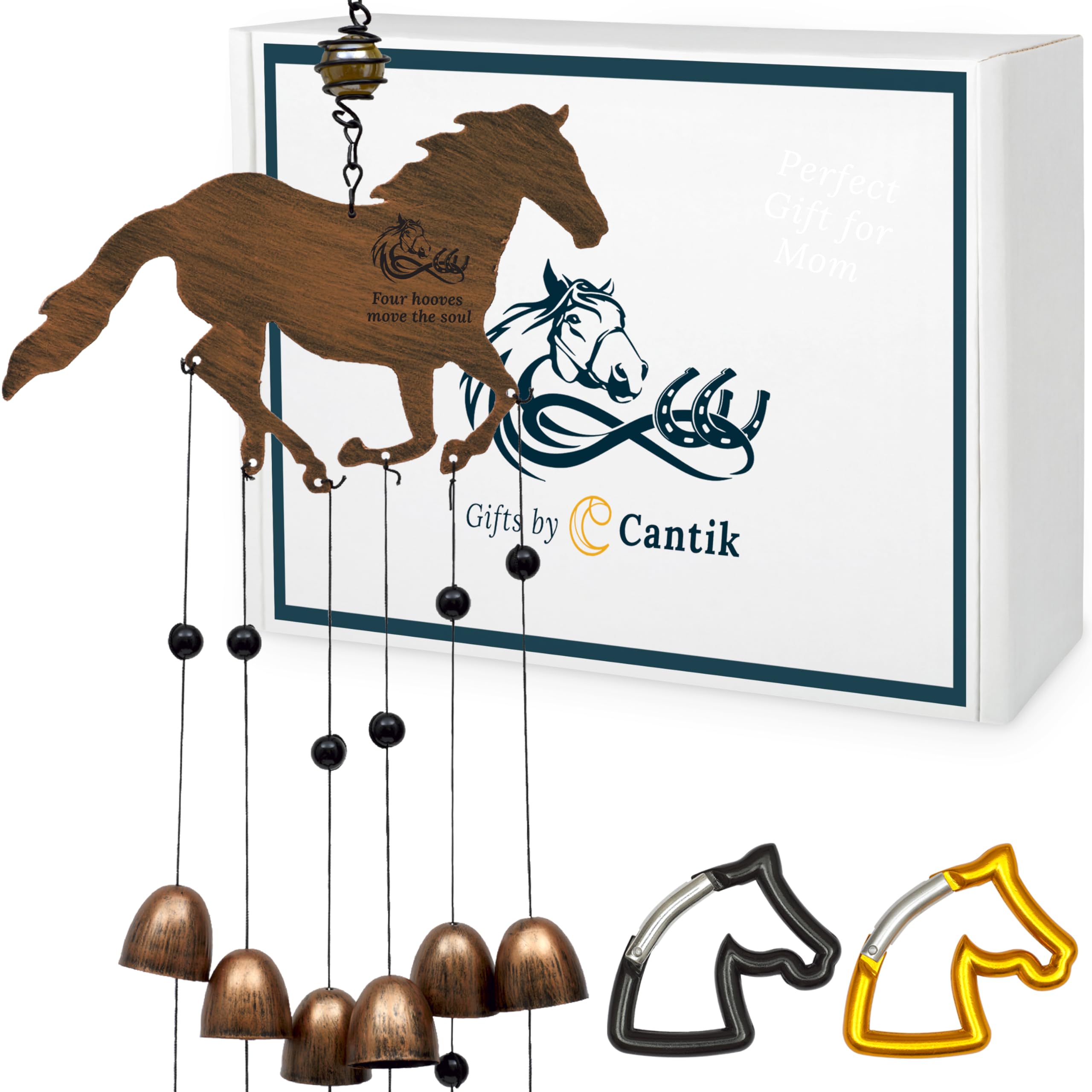 Cantik Horse Wind Chime For Garden - Horse Gifts for Girls & Women - Horse Racing Gifts For Men & Women - Relaxing Garden Gifts For Horse Lovers